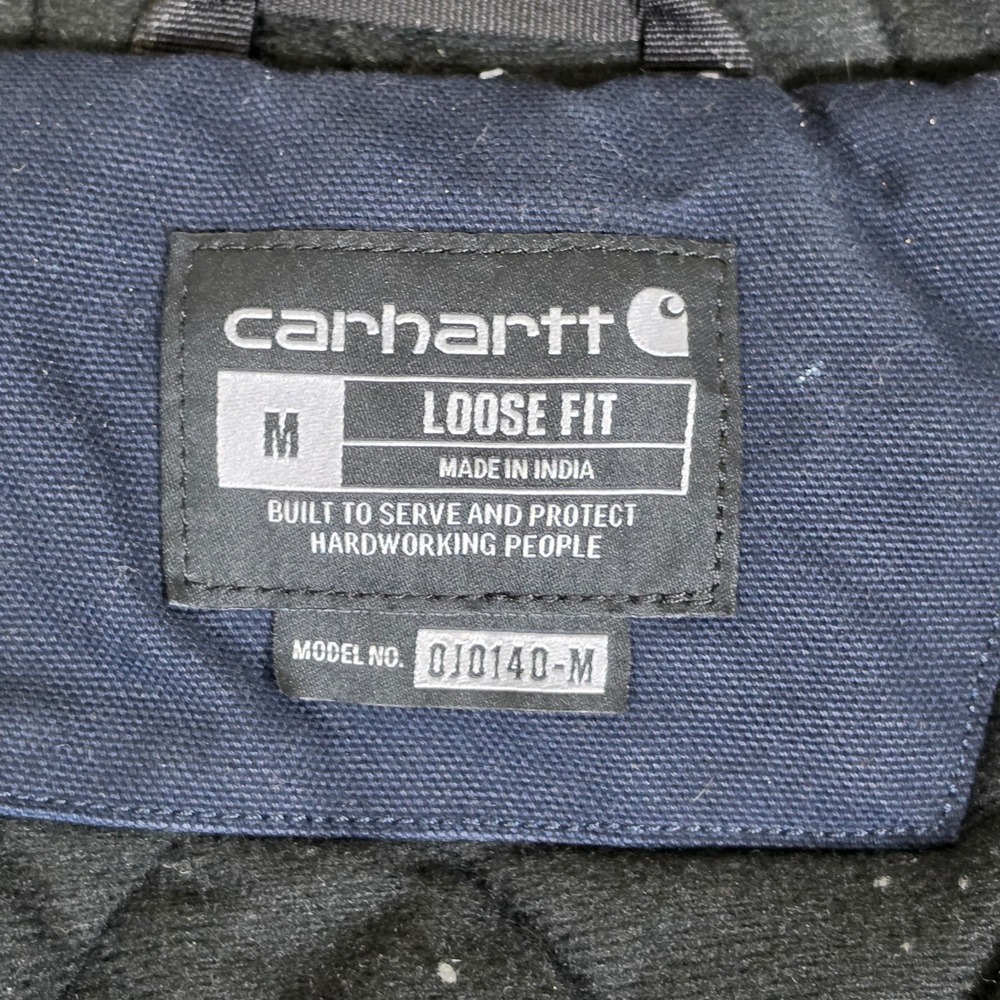 Carhartt Mens Navy Blue Loose Fit Quilted Lined Hooded Active Jacket 0J0140-M M - Picture 4 of 11